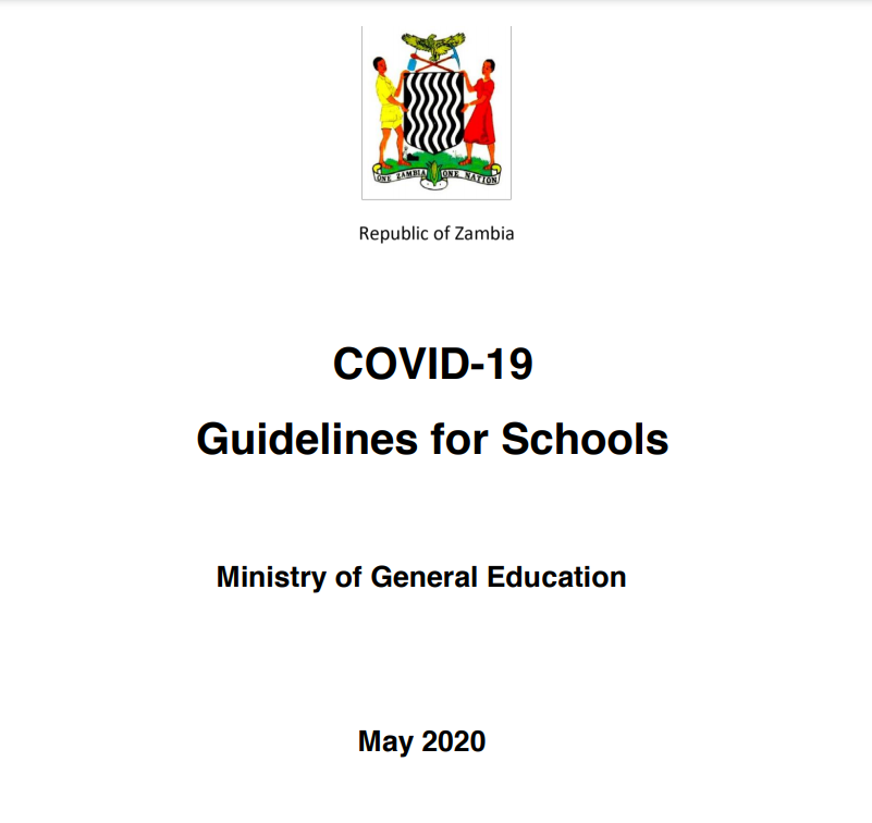 COVID19 Guidelines for Schools, Republic of Zambia, Ministry of